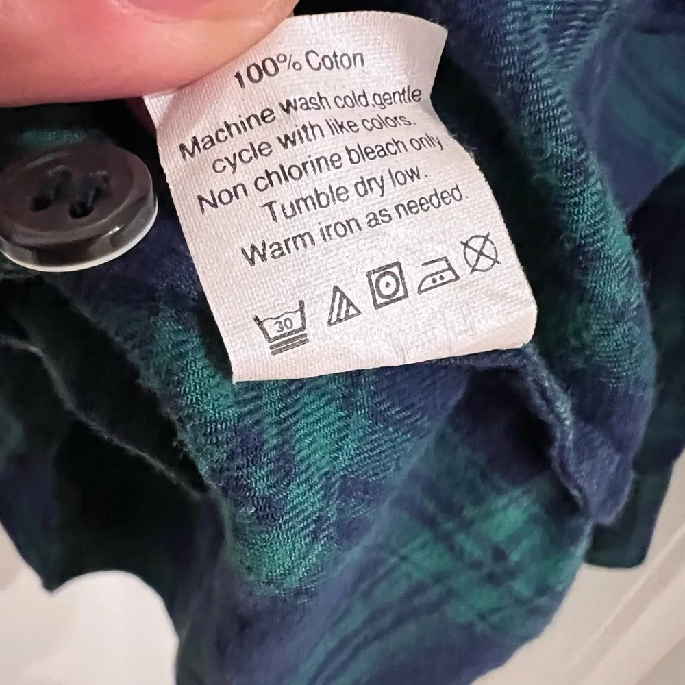 J. Crew Navy and Green Plaid Shirt
